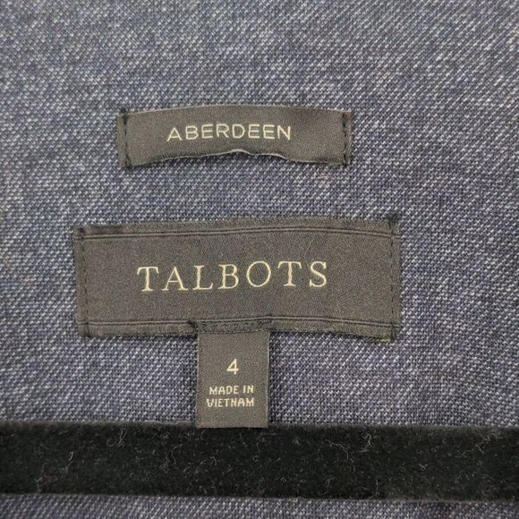 Talbots Women's Blue Twill Piqué Stretch Knit Aberdeen Blazer Jacket Size 4 - Picture 4 of 15